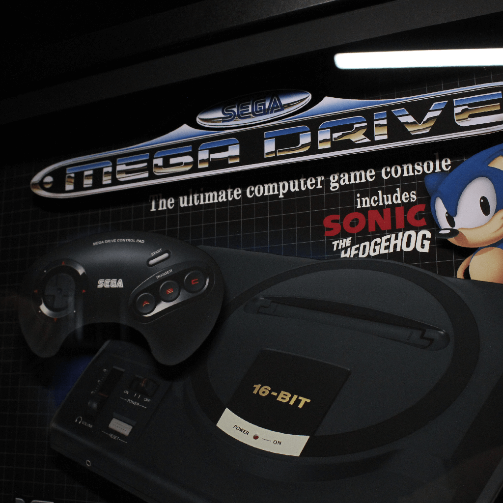 Dioramax - Cadre lumineux LED Sega | Déco Gaming-room | Tableau lumineux | Affiche jeux vidéo | Idée cadeau gamer | Retro-gaming