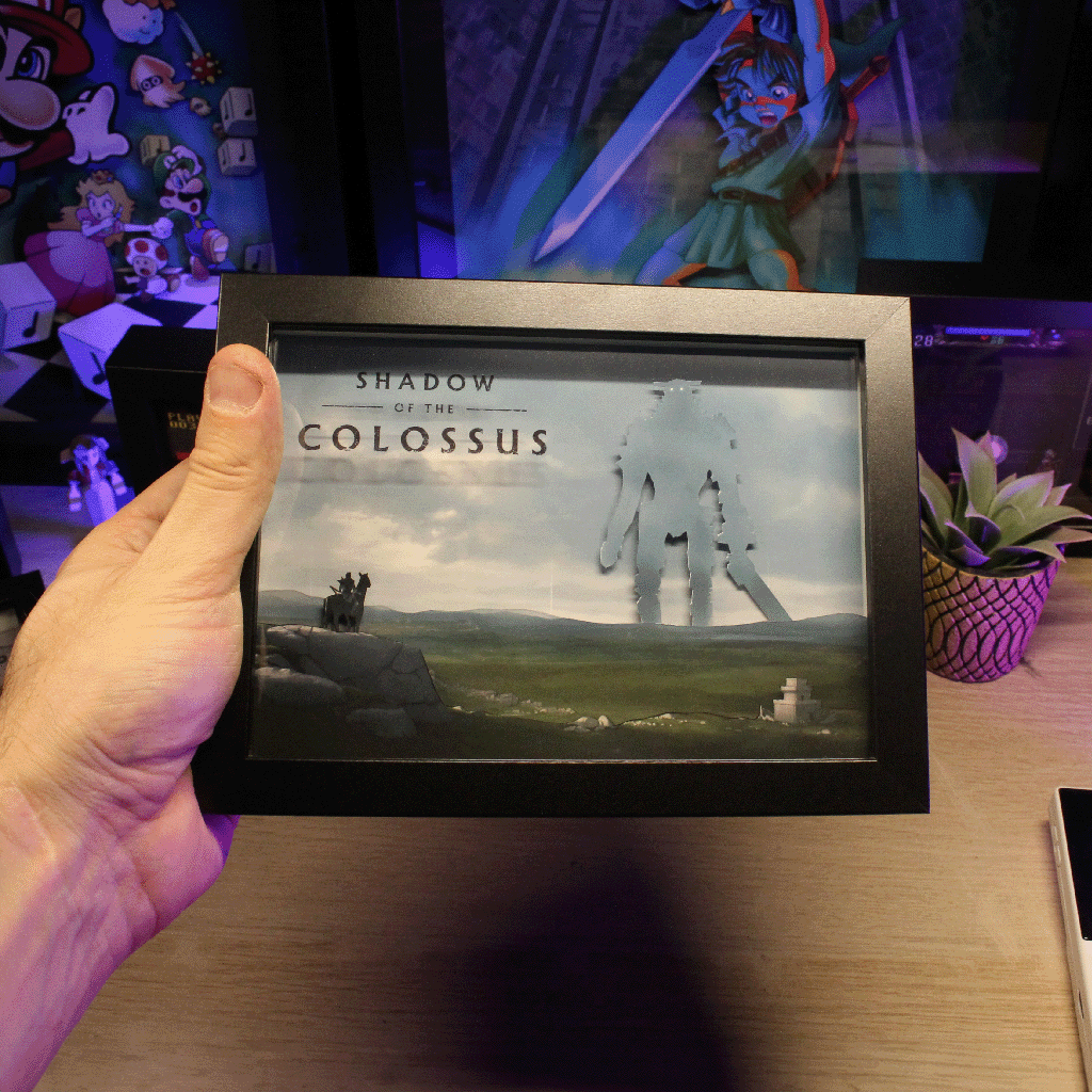 Dioramax - Cadre lumineux SOTC| Déco Gamingroom | Tableau SOTC| Affiche jeux vidéo | Idée cadeau 