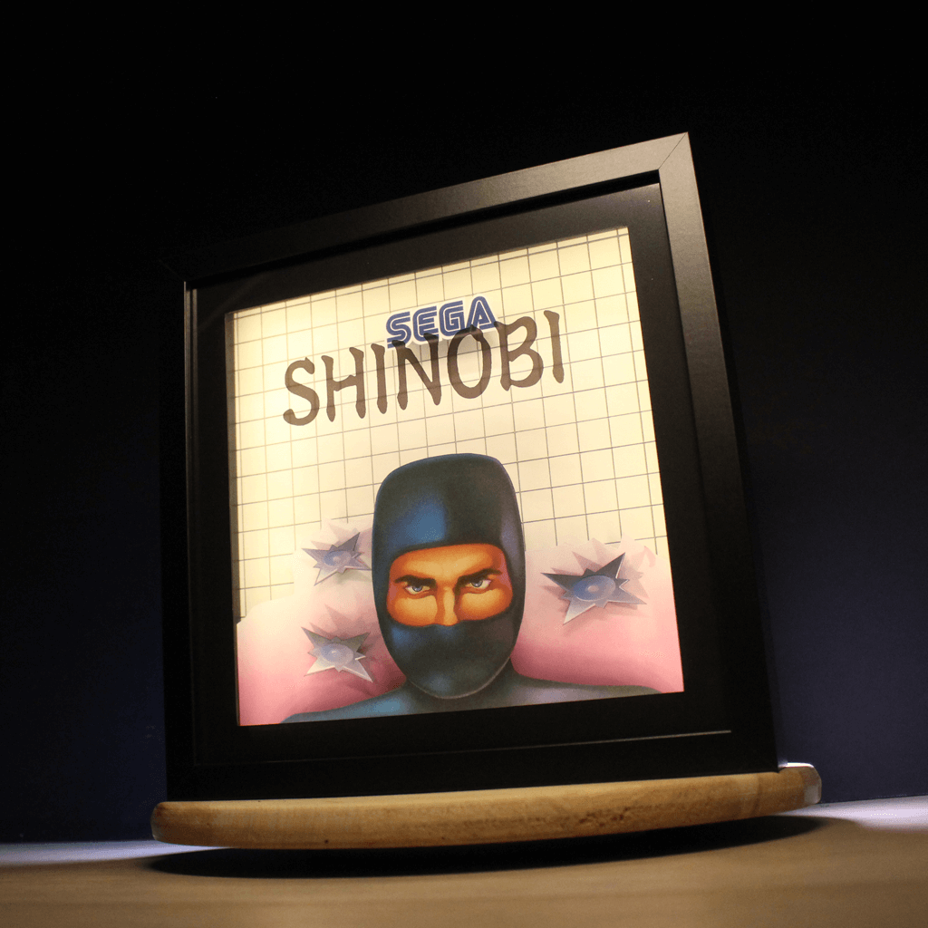 Dioramax - Cadre lumineux LED Shinobi | Déco Gaming-room | Tableau lumineux | Affiche jeux vidéo | Idée cadeau gamer | Retro-gaming