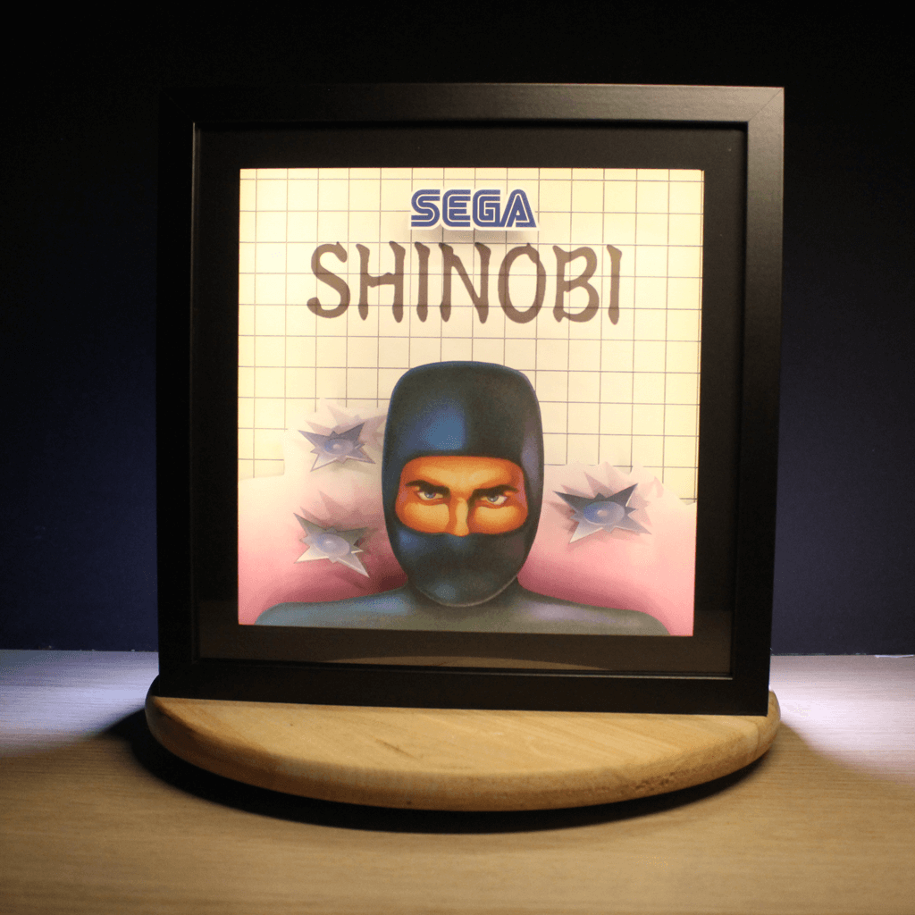 Dioramax - Cadre lumineux LED Shinobi | Déco Gaming-room | Tableau lumineux | Affiche jeux vidéo | Idée cadeau gamer | Retro-gaming