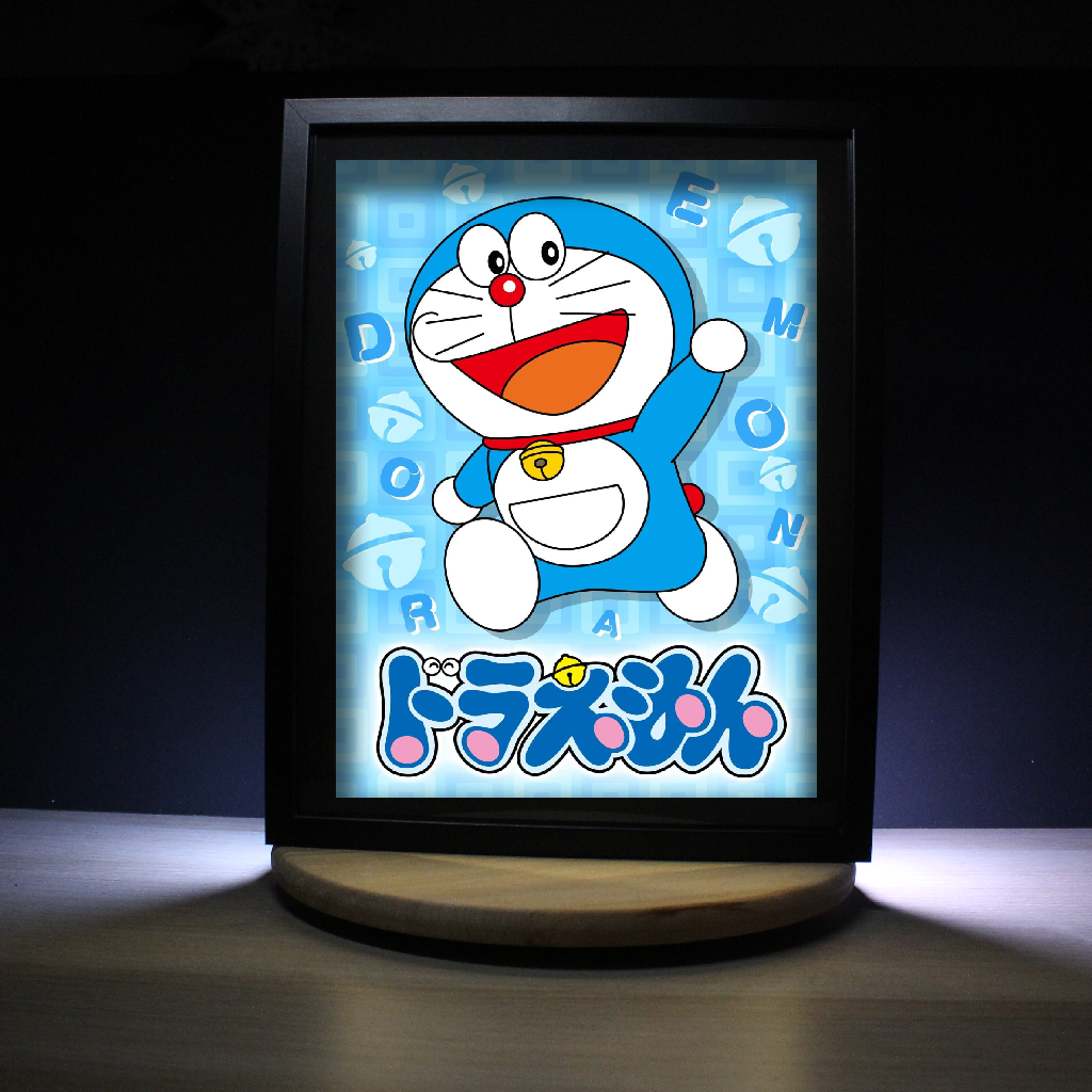 Dioramax - Cadre lumineux LED Doreamon | Déco Gaming-room | Tableau lumineux | Affiche jeux vidéo | Idée cadeau gamer | Retro-gaming