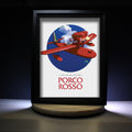 Dioramax - Cadre lumineux LED Porco Rosso| Déco Gaming-room | Tableau lumineux | Affiche jeux vidéo | Idée cadeau gamer | Retro-gaming