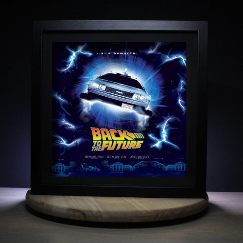 Dioramax - Cadre lumineux LED Back to the future | Déco Gaming-room | Tableau lumineux | Affiche jeux vidéo | Idée cadeau gamer | Retro-gaming