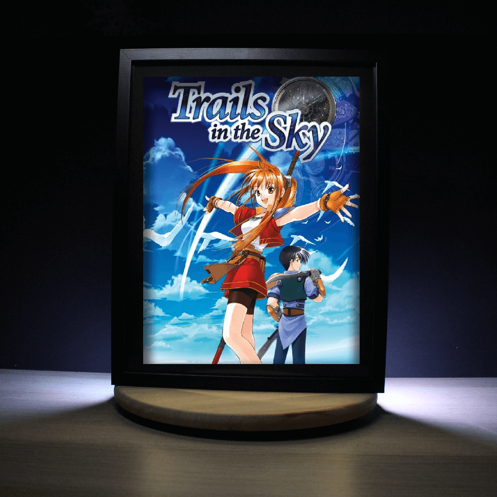Dioramax - Cadre lumineux LED trails in the sky | Déco Gaming-room | Tableau lumineux | Affiche jeux vidéo | Idée cadeau gamer | Retro-gaming