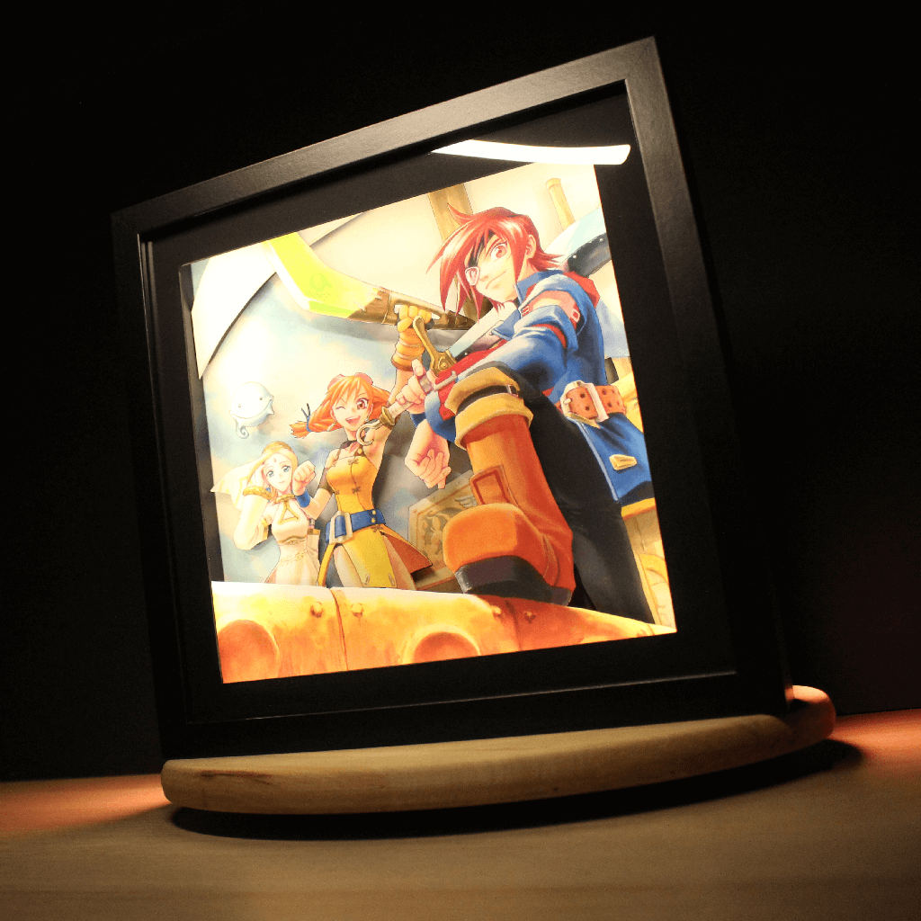 Dioramax - Cadre lumineux LED Skies of Arcadia | Déco Gaming-room | Tableau lumineux | Affiche jeux vidéo | Idée cadeau gamer | Retro-gaming