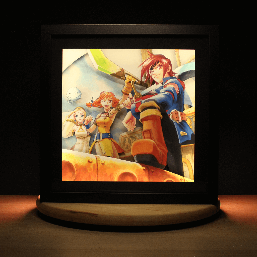 Dioramax - Cadre lumineux LED Skies of Arcadia | Déco Gaming-room | Tableau lumineux | Affiche jeux vidéo | Idée cadeau gamer | Retro-gaming