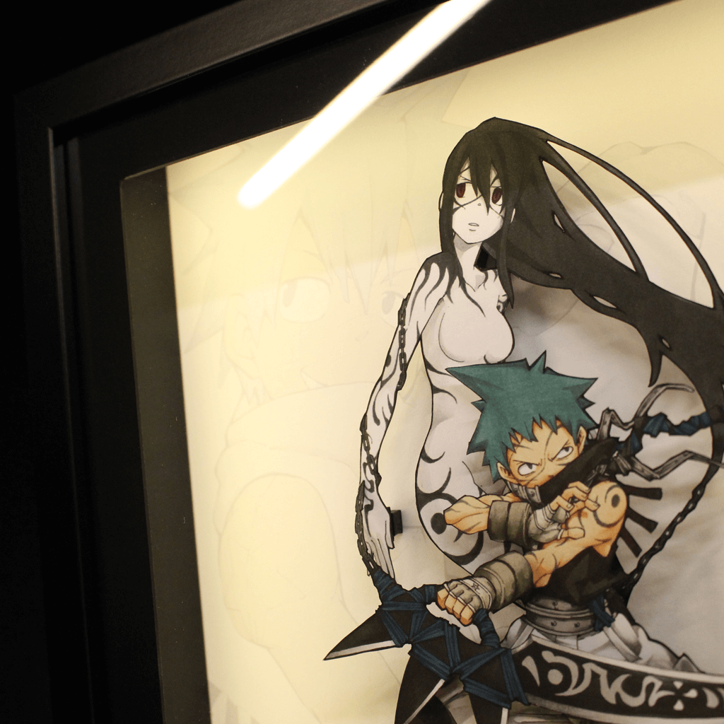 Dioramax - Cadre lumineux LED Soul Eater | Déco Gaming-room | Tableau lumineux | Affiche jeux vidéo | Idée cadeau gamer | Retro-gaming