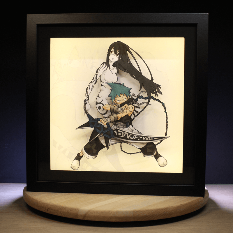 Dioramax - Cadre lumineux LED Soul Eater | Déco Gaming-room | Tableau lumineux | Affiche jeux vidéo | Idée cadeau gamer | Retro-gaming
