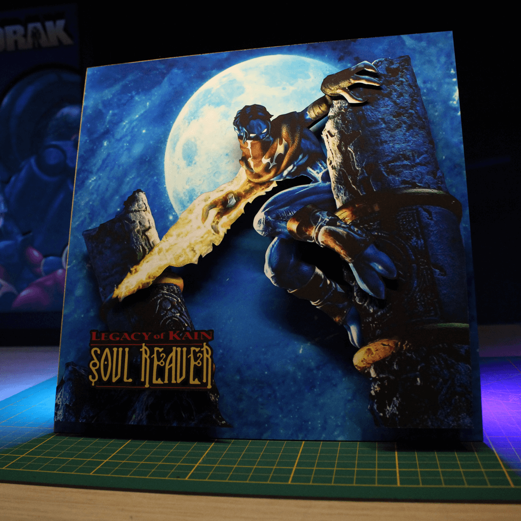 Dioramax - Cadre lumineux LED Soul Reaver | Déco Gaming-room | Tableau lumineux | Affiche jeux vidéo | Idée cadeau gamer | Retro-gaming