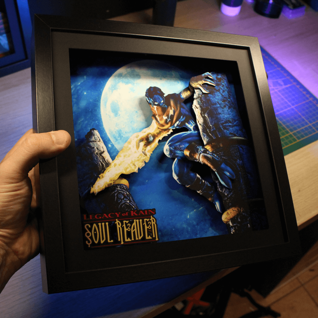 Dioramax - Cadre lumineux LED Soul Reaver | Déco Gaming-room | Tableau lumineux | Affiche jeux vidéo | Idée cadeau gamer | Retro-gaming