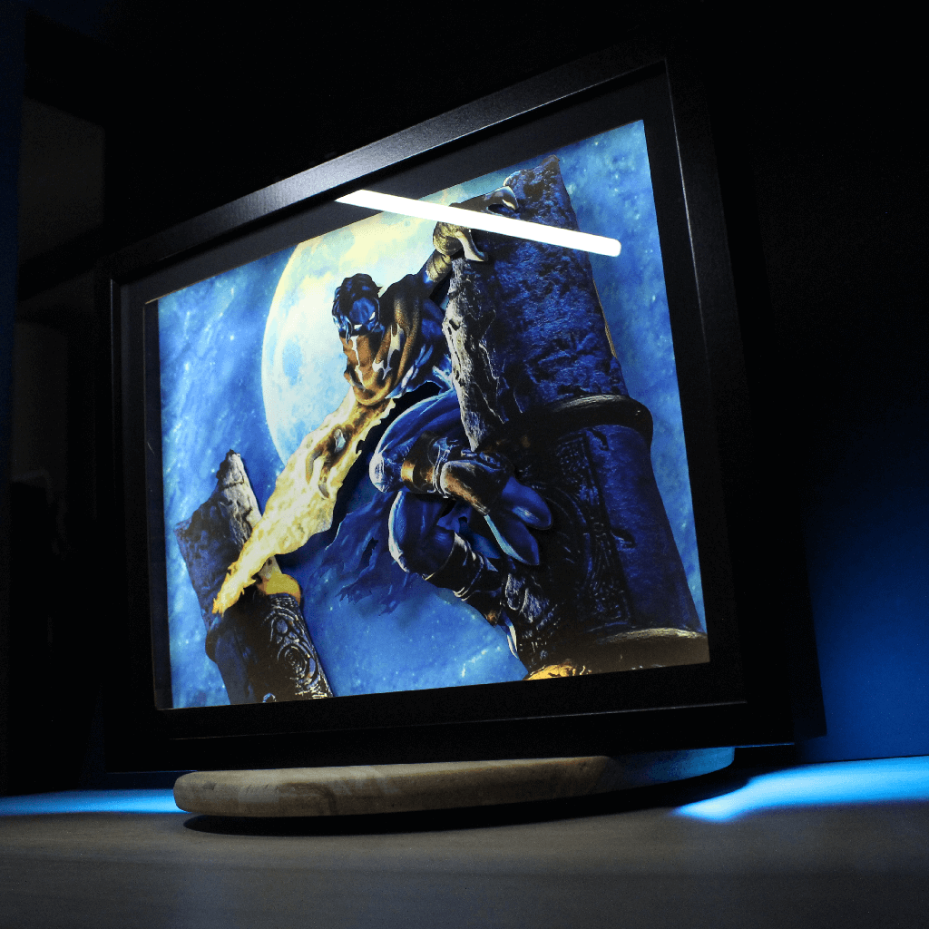 Dioramax - Cadre lumineux LED Soul Reaver | Déco Gaming-room | Tableau lumineux | Affiche jeux vidéo | Idée cadeau gamer | Retro-gaming