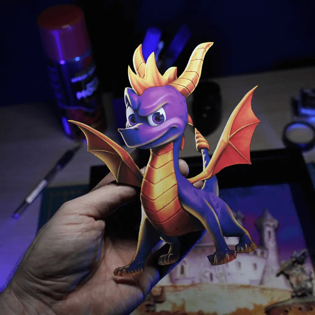 Dioramax - Cadre lumineux LED Spyro | Déco Gaming-room | Tableau lumineux | Affiche jeux vidéo | Idée cadeau gamer | Retro-gaming