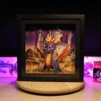 Dioramax - Cadre lumineux LED Spyro | Déco Gaming-room | Tableau lumineux | Affiche jeux vidéo | Idée cadeau gamer | Retro-gaming