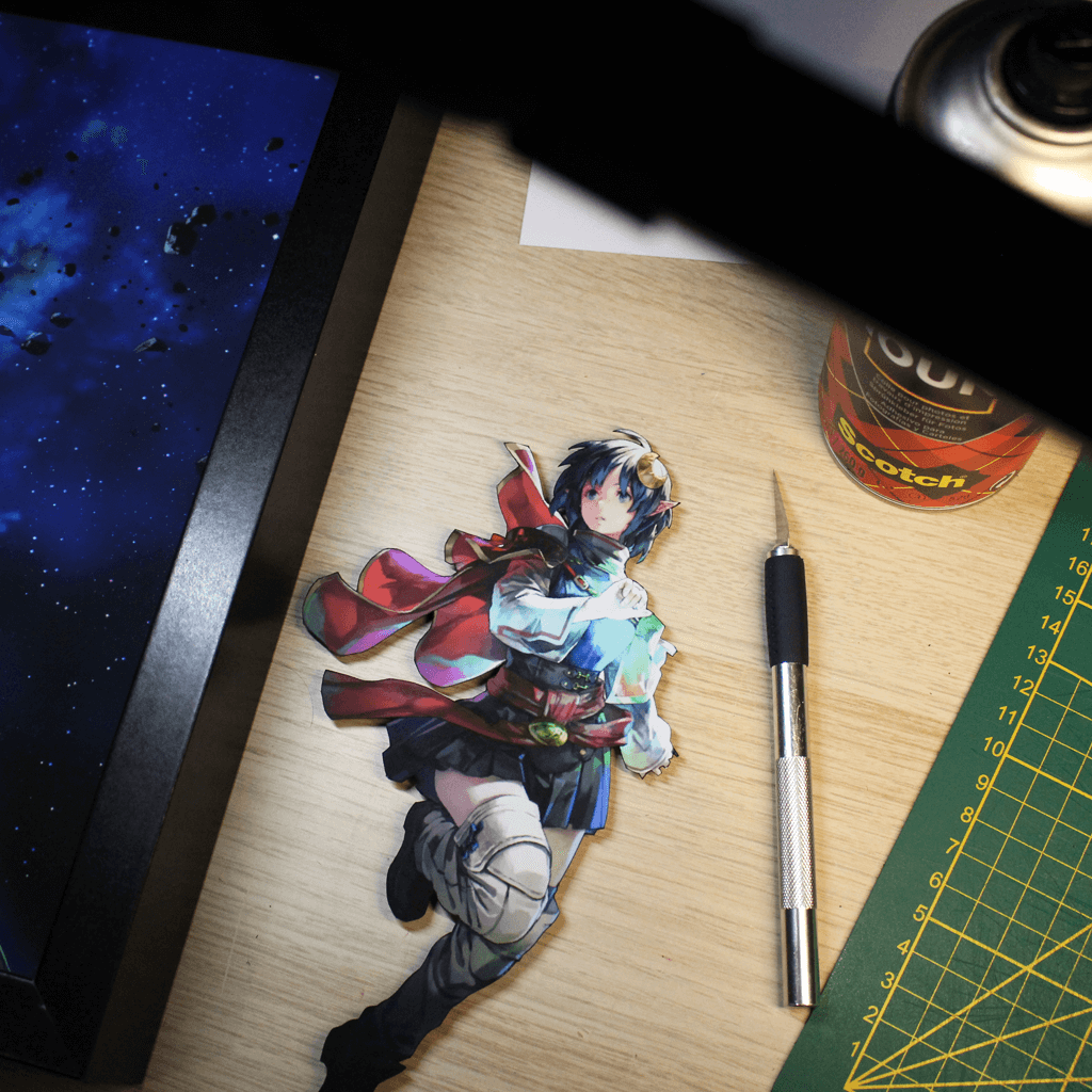 Dioramax - Cadre lumineux LED Star Ocean | Déco Gaming-room | Tableau lumineux | Affiche jeux vidéo | Idée cadeau gamer | Retro-gaming