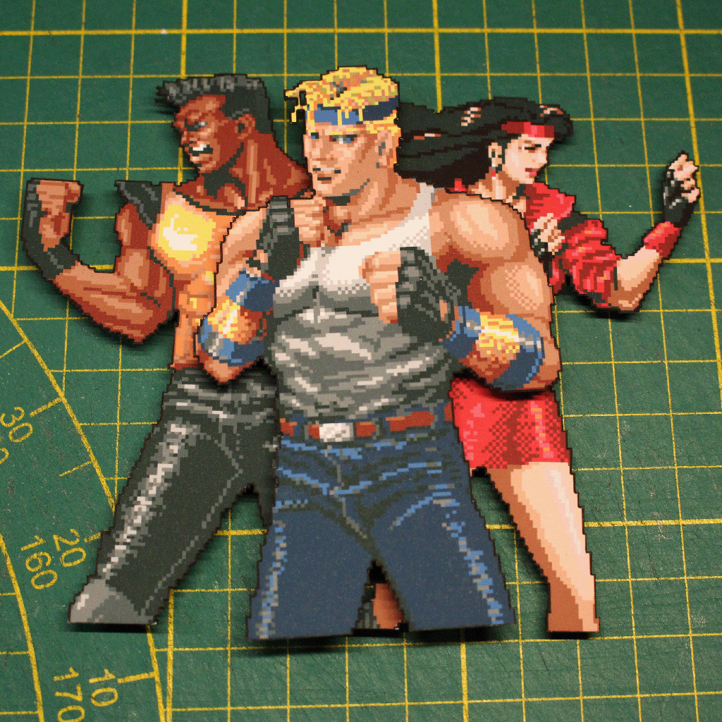 Dioramax - Cadre lumineux LED Street of Rage | Déco Gaming-room | Tableau lumineux | Affiche jeux vidéo | Idée cadeau gamer | Retro-gaming