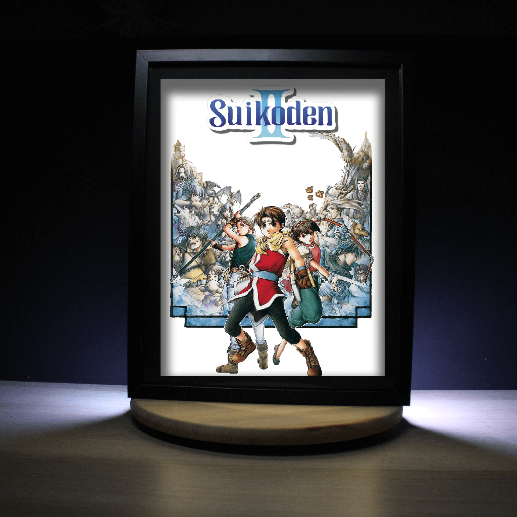 Dioramax - Cadre lumineux LED Suikoden 2 | Déco Gaming-room | Tableau lumineux | Affiche jeux vidéo | Idée cadeau gamer | Retro-gaming
