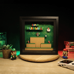 Dioramax - Cadre lumineux LED Super Mario World| Déco Gaming-room | Tableau lumineux | Affiche jeux vidéo | Idée cadeau gamer | Retro-gaming