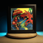 Dioramax - Cadre lumineux LED Super Metroid | Déco Gaming-room | Tableau lumineux | Affiche jeux vidéo | Idée cadeau gamer | Retro-gaming