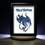 Diorama Blue Dragon, déco gaming, cadre lumineux