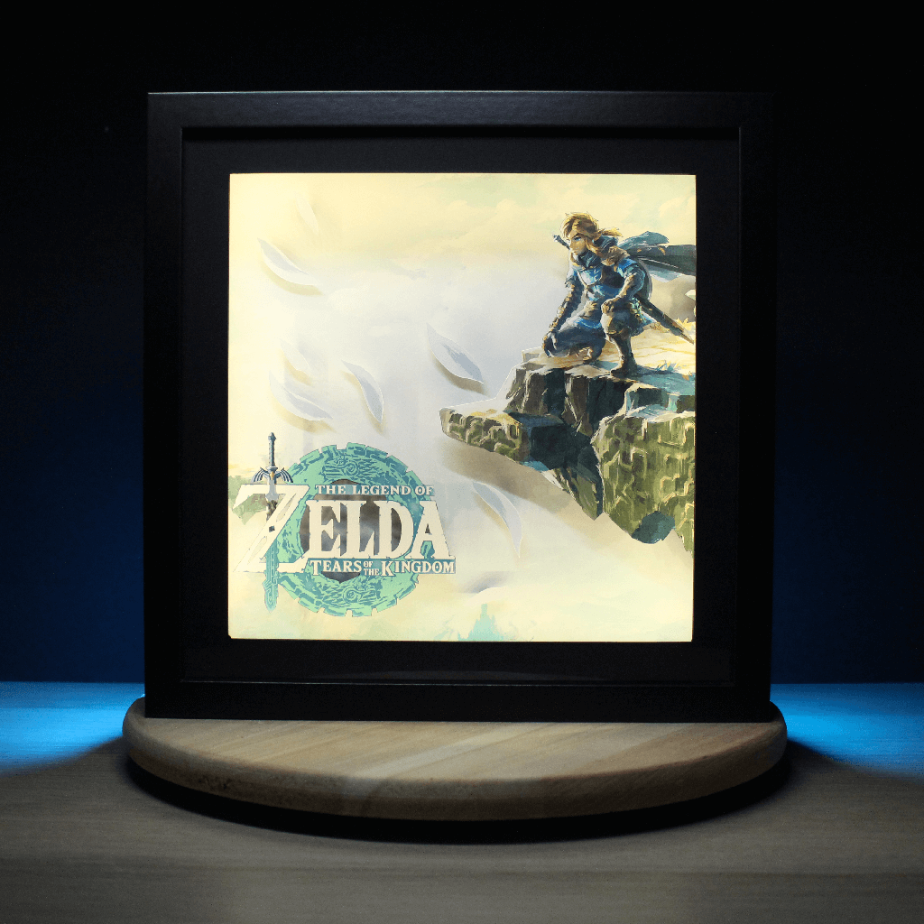 Dioramax - Cadre lumineux LED Zelda TOTK | Déco Gaming-room | Tableau lumineux | Affiche jeux vidéo | Idée cadeau gamer | Retro-gaming