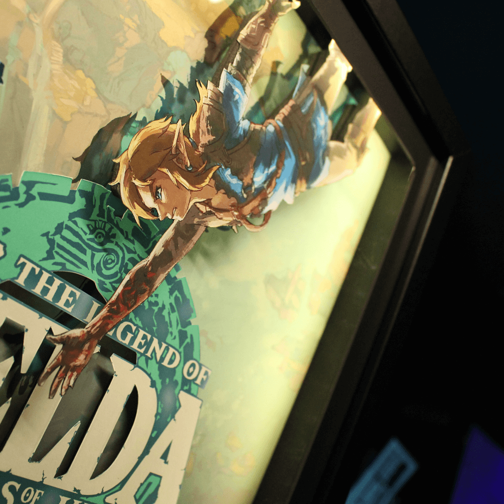 Dioramax - Cadre lumineux LED Zelda TOTK | Déco Gaming-room | Tableau lumineux | Affiche jeux vidéo | Idée cadeau gamer | Retro-gaming
