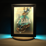 Diorama Zelda TOTK, déco gaming room, cadre lumineux