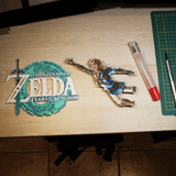 Diorama Zelda TOTK, déco gaming room, cadre lumineux