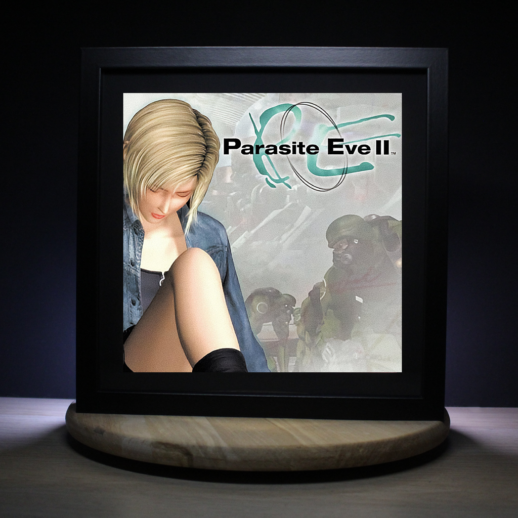 Dioramax - Cadre lumineux LED Parasite eve 2 | Déco Gaming-room | Tableau lumineux | Affiche jeux vidéo | Idée cadeau gamer | Retro-gaming