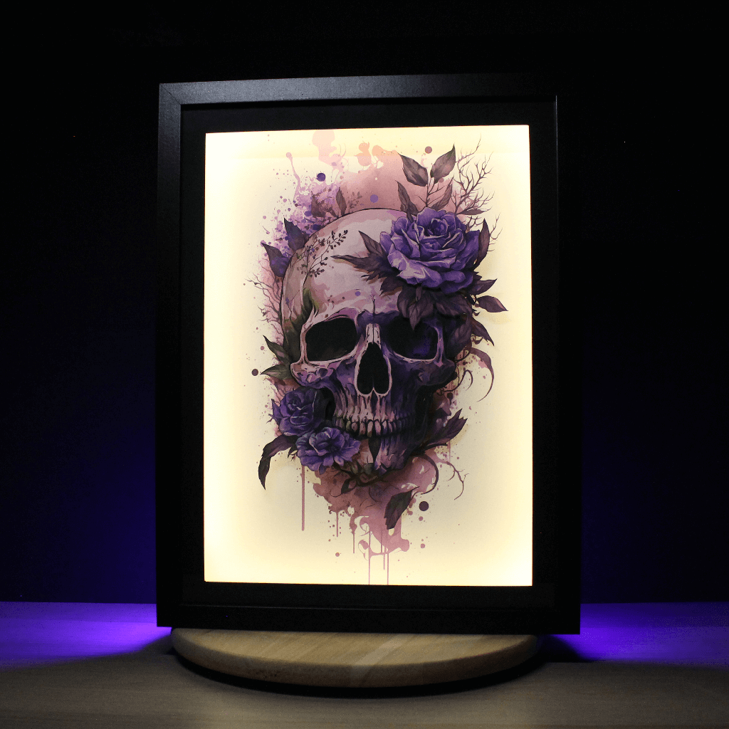 Dioramax - Cadre lumineux Mort | Déco Gaming-room | Tableau lumineux | Affiche jeux vidéo | Idée cadeau gamer | Retro-gaming