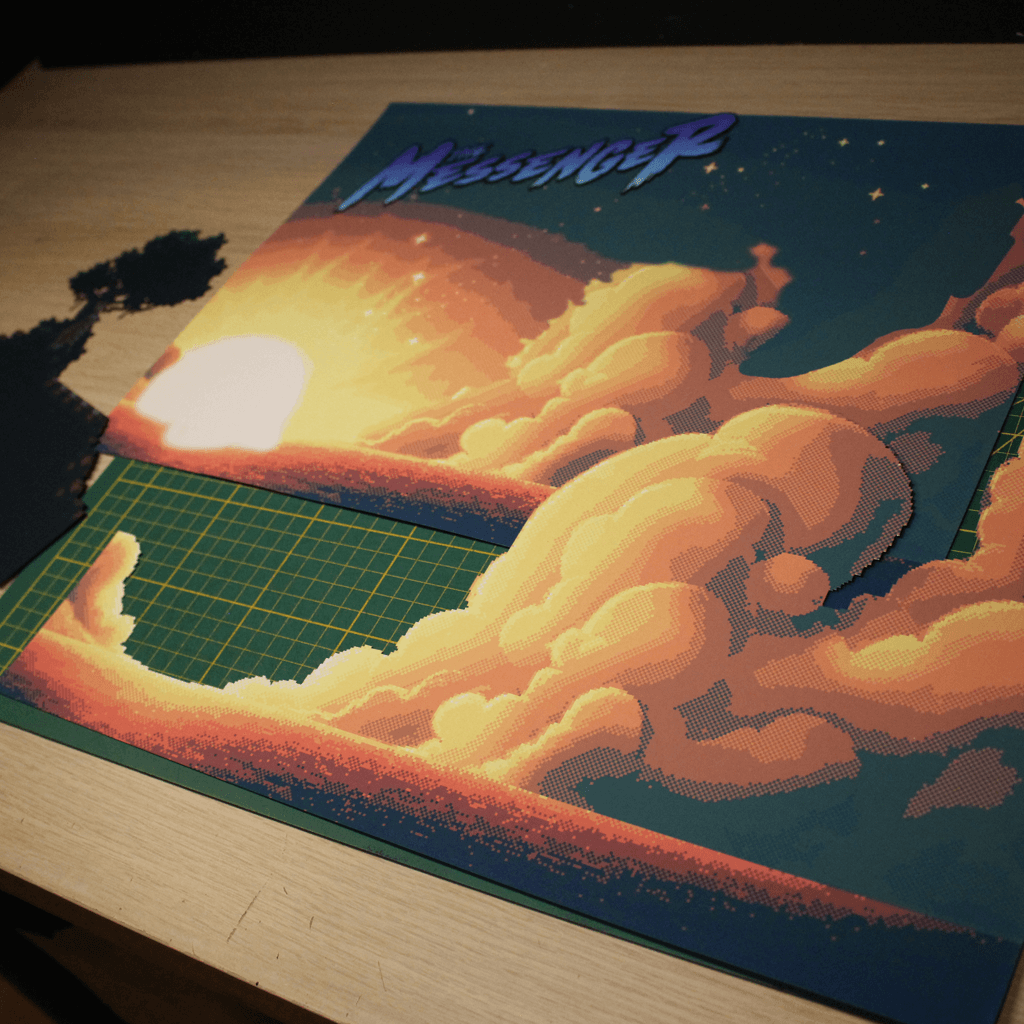 Dioramax - Cadre lumineux LED The Messenger | Déco Gaming-room | Tableau lumineux | Affiche jeux vidéo | Idée cadeau gamer | Retro-gaming