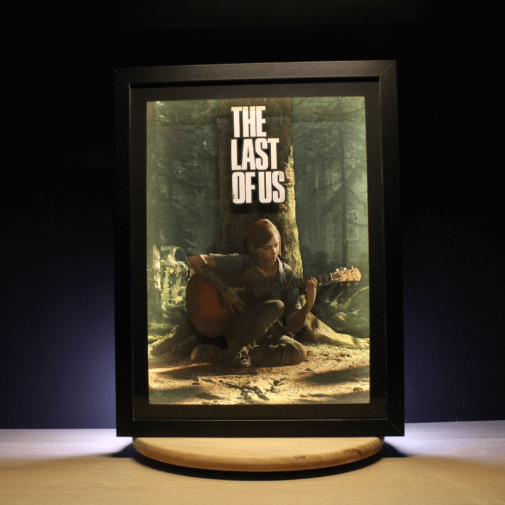Dioramax - Cadre lumineux LED The last of us | Déco Gaming-room | Tableau lumineux | Affiche jeux vidéo | Idée cadeau gamer | Retro-gaming