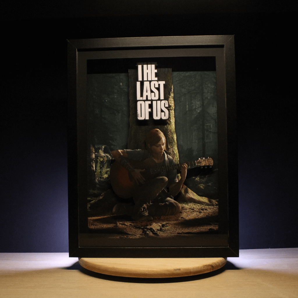 Dioramax - Cadre lumineux LED The last of us | Déco Gaming-room | Tableau lumineux | Affiche jeux vidéo | Idée cadeau gamer | Retro-gaming