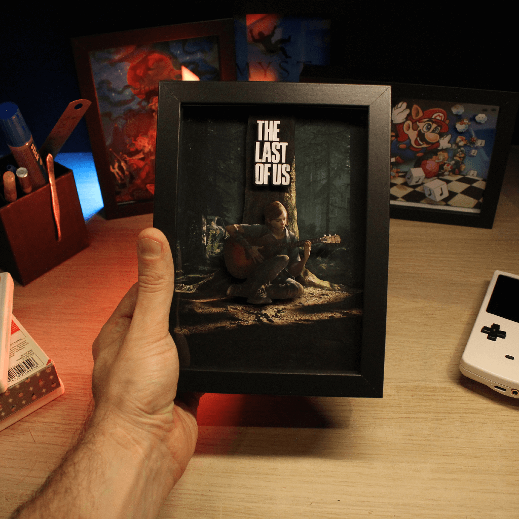 Dioramax - Cadre lumineux LED The last of us | Déco Gaming-room | Tableau lumineux | Affiche jeux vidéo | Idée cadeau gamer | Retro-gaming
