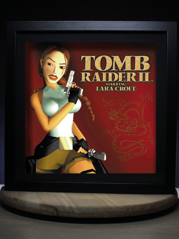 Dioramax - Cadre lumineux LED Tomb Raider 2 | Déco Gaming-room | Tableau lumineux | Affiche jeux vidéo | Idée cadeau gamer | Retro-gaming
