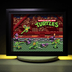 Dioramax - Cadre lumineux LED Tortues Ninja | Déco Gaming-room | Tableau lumineux | Affiche jeux vidéo | Idée cadeau gamer | Retro-gaming