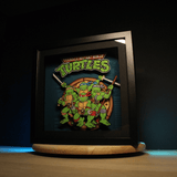 Diorama Tortue ninja, déco gaming room tortue ninja, cadre lumineux tortue ninja