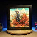 Dioramax - Cadre lumineux LED Dragon Ball Trunks | Déco Gaming-room | Tableau lumineux | Affiche jeux vidéo | Idée cadeau gamer | Retro-gaming