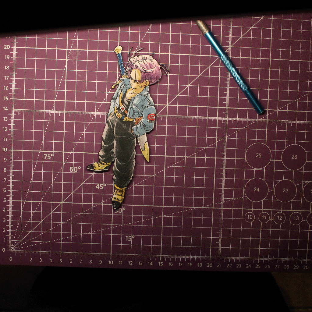 Dioramax - Cadre lumineux LED Dragon Ball Trunks | Déco Gaming-room | Tableau lumineux | Affiche jeux vidéo | Idée cadeau gamer | Retro-gaming