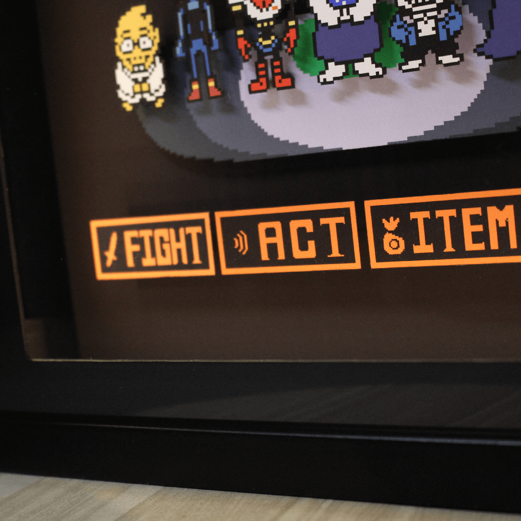 Dioramax - Cadre lumineux LED Undertale | Déco Gaming-room | Tableau lumineux | Affiche jeux vidéo | Idée cadeau gamer | Retro-gaming