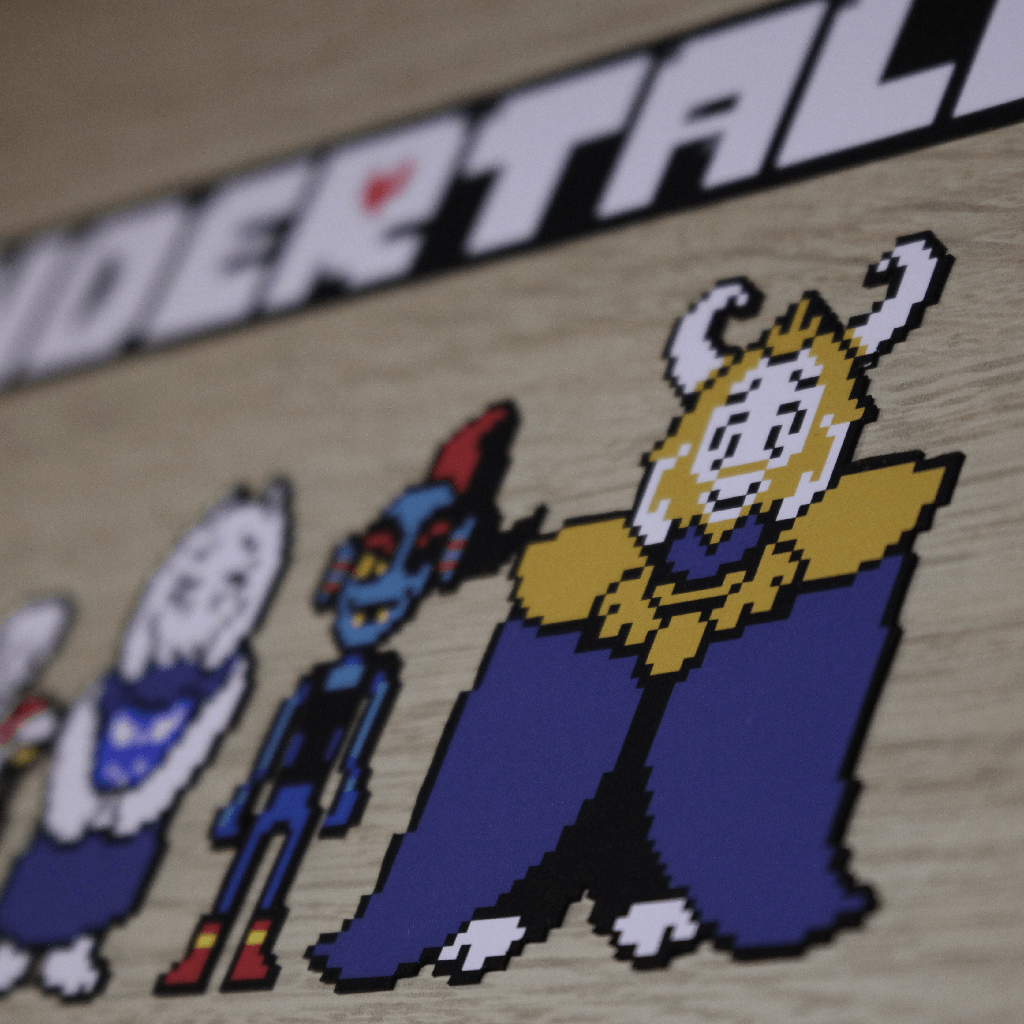 Dioramax - Cadre lumineux LED Undertale | Déco Gaming-room | Tableau lumineux | Affiche jeux vidéo | Idée cadeau gamer | Retro-gaming