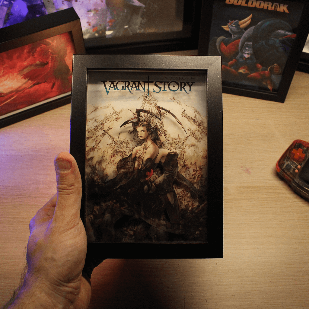 Dioramax - Cadre lumineux LED Vagrant Story | Déco Gaming-room | Tableau lumineux | Affiche jeux vidéo | Idée cadeau gamer | Retro-gaming
