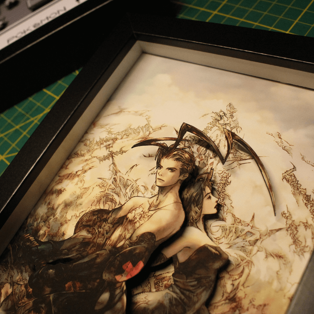 Dioramax - Cadre lumineux LED Vagrant Story | Déco Gaming-room | Tableau lumineux | Affiche jeux vidéo | Idée cadeau gamer | Retro-gaming