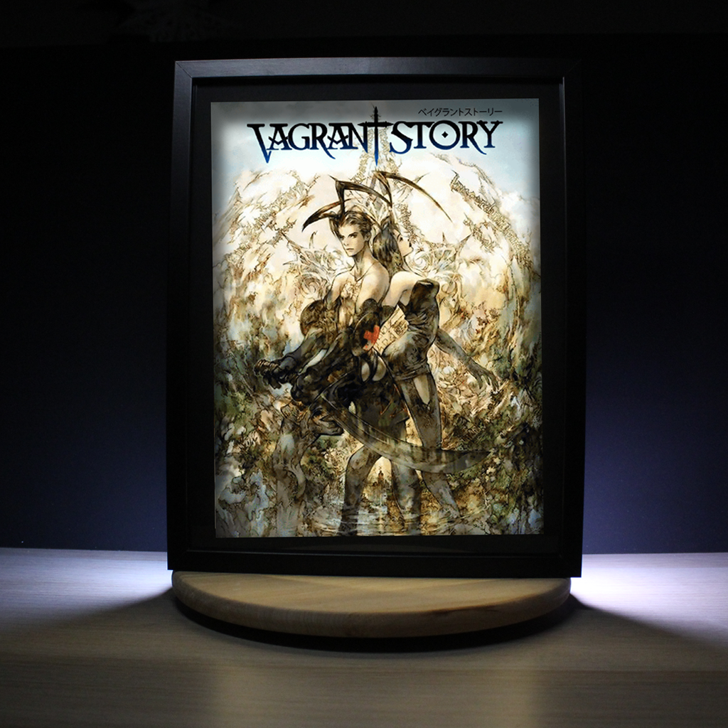 Dioramax - Cadre lumineux LED Vagrant Story | Déco Gaming-room | Tableau lumineux | Affiche jeux vidéo | Idée cadeau gamer | Retro-gaming