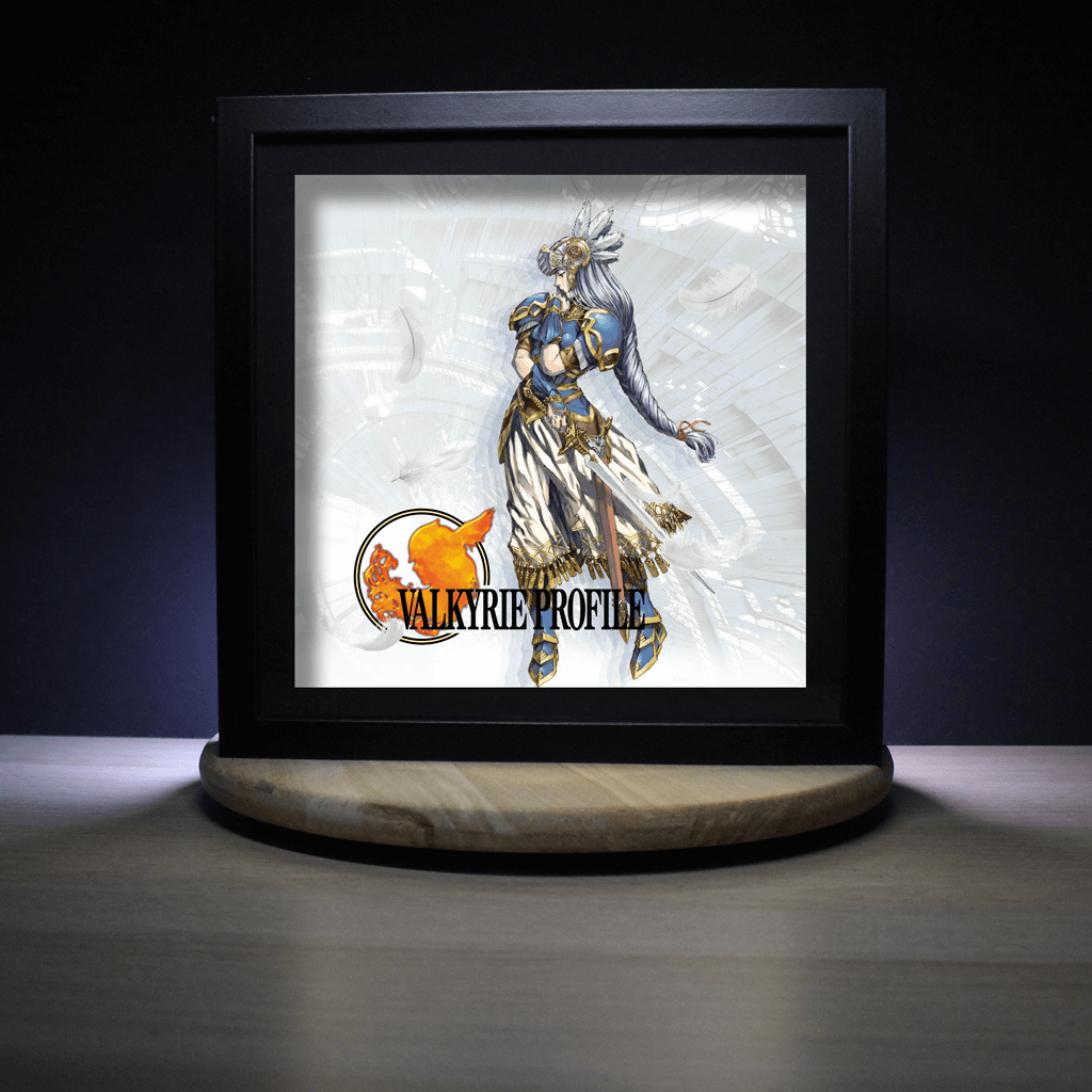 Dioramax - Cadre lumineux LED Valkyrie Profile | Déco Gaming-room | Tableau lumineux | Affiche jeux vidéo | Idée cadeau gamer | Retro-gaming