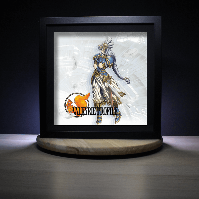 Dioramax - Cadre lumineux LED Valkyrie Profile | Déco Gaming-room | Tableau lumineux | Affiche jeux vidéo | Idée cadeau gamer | Retro-gaming