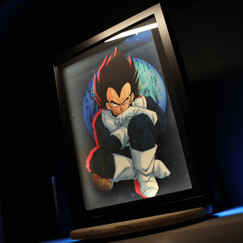 Dioramax - Cadre lumineux LED Dragon Ball | Déco Gaming-room | Tableau lumineux | Affiche jeux vidéo | Idée cadeau gamer | Retro-gaming