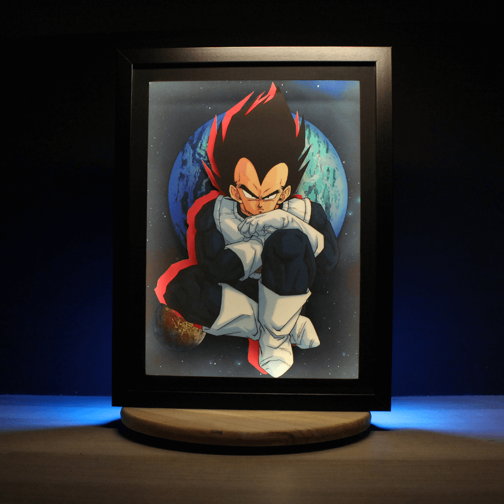 Dioramax - Cadre lumineux LED Dragon Ball | Déco Gaming-room | Tableau lumineux | Affiche jeux vidéo | Idée cadeau gamer | Retro-gaming