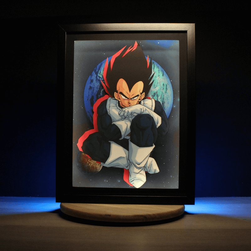 Dioramax - Cadre lumineux LED Dragon Ball | Déco Gaming-room | Tableau lumineux | Affiche jeux vidéo | Idée cadeau gamer | Retro-gaming
