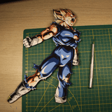 Diorama Vegeta Dragon Ball, déco gaming room dbz, cadre lumineux dbz