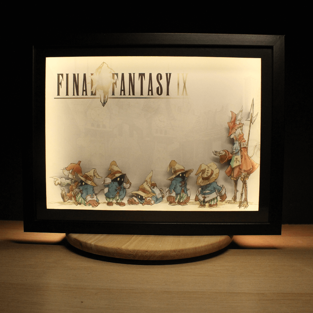 Dioramax - Cadre lumineux LED FF9 | Déco Gaming-room | Tableau lumineux | Affiche jeux vidéo | Idée cadeau gamer | Retro-gaming